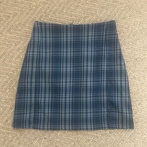 Brandy Melville blue plaid mini skirt